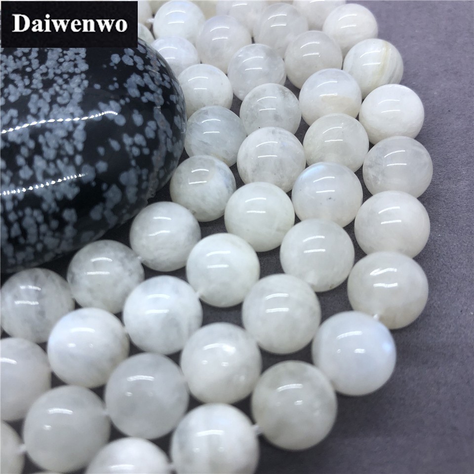 Chuỗi Hạt Đá Mặt Trăng Tròn Tự Nhiên 4A 6-12mm Dùng Làm Vòng Đeo Tay Diy