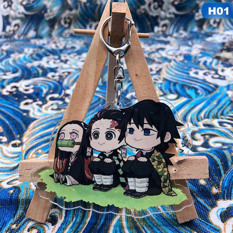 flowersqueen Móc Khóa Cặp Đôi Hóa Trang Nhân Vật Anime