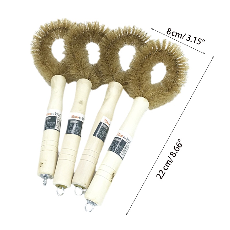 Bàn Chải Vệ Sinh Xoong Nồi Có Tay Cầm Bằng Gỗ Tiện Dụng Cho Nhà Bếp