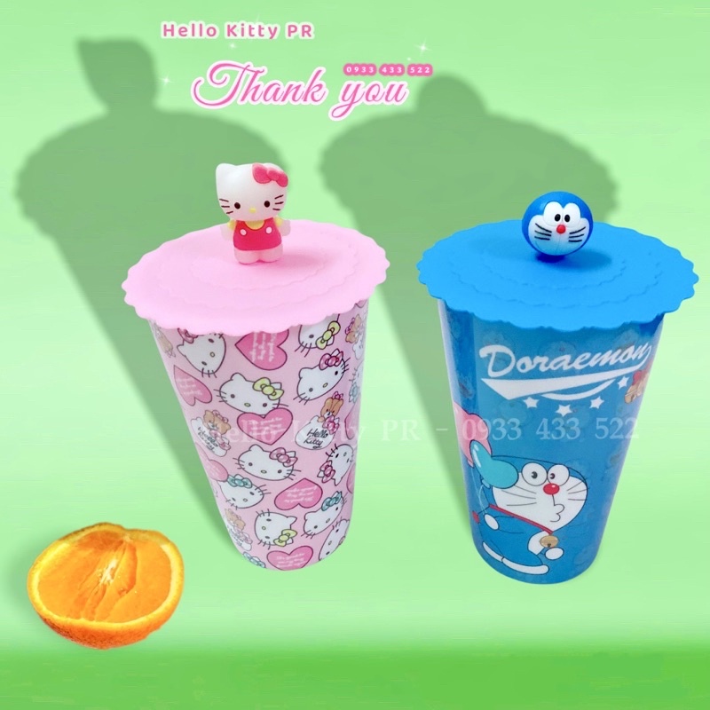 Nắp đậy ly Hello Kitty - Doremon Doraemon