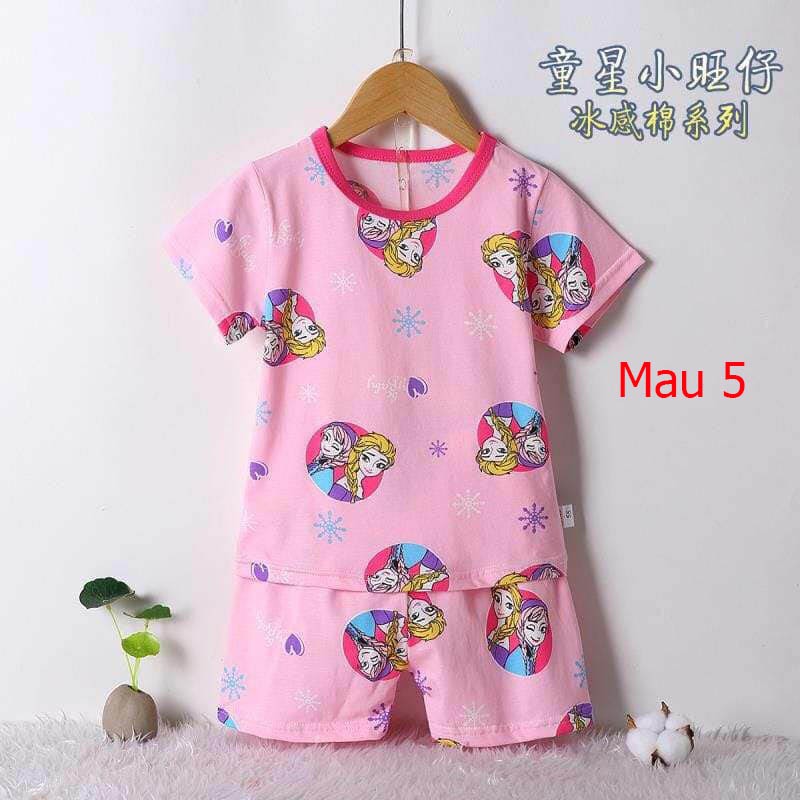 Bộ Cotton hình mùa hè siêu mát bé gái - Đủ hàng