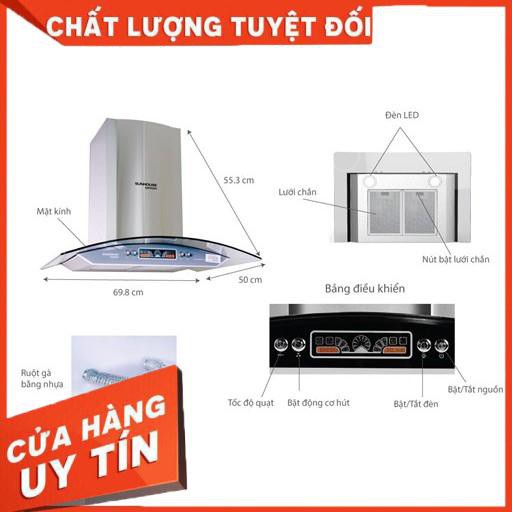 MÁY HÚT MÙI KÍNH CONG SUNHOUSE MAMA MM6707-70