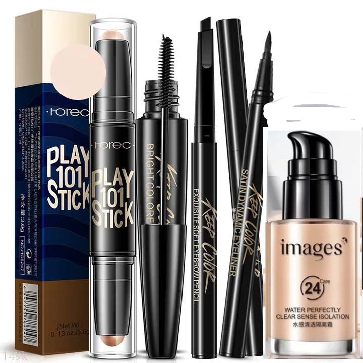 Set Bộ trang điểm mắt 5 món có kem nền sành che khuyết điểm