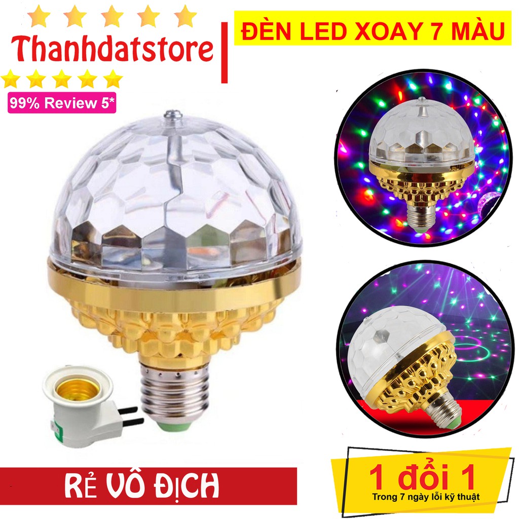 Đèn LED Xoay 7 Màu Cảm Ứng Theo Tiếng Nhạc Electronics Mẫu Mới 2021 💥 SIÊU HOT💥