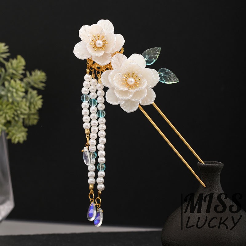 Trâm Cài Tóc Hình Hoa Đính Ngọc Trai Thanh Lịch Cho Nữ