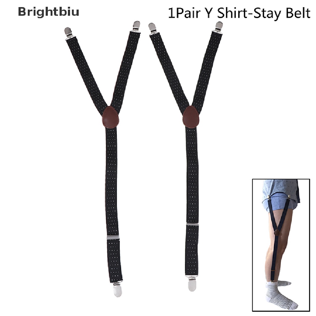 1Pair Mens Shirt Stays Garters Military Holder Non-slip Clamps Leg Suspenders [new]