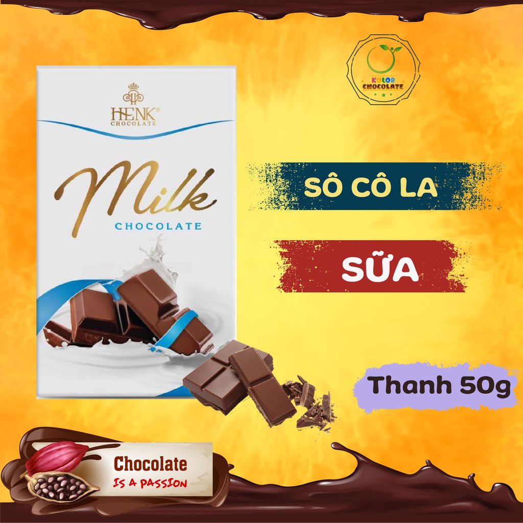 Socola thanh 50g sữa | Henk Chocolate