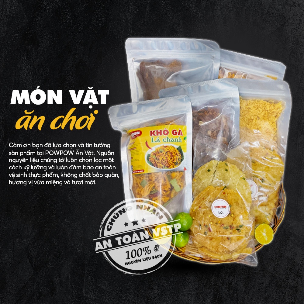 Khô bò miếng dày mềm 200g POWPOW an toàn vệ sinh thực phẩm