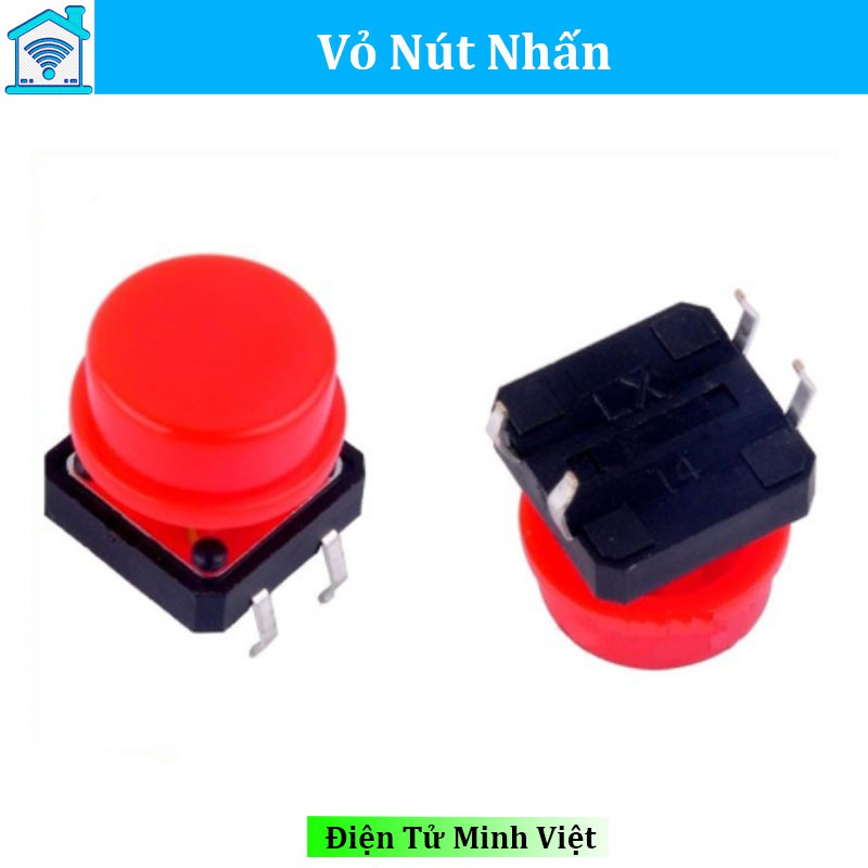 Vỏ Nút Nhấn B3F 10mm - Tròn Màu Đỏ (Chưa có nút nhấn)