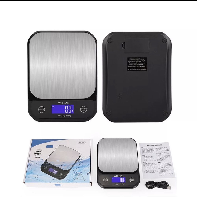 Cân tiểu ly điện tử chịu nước, có sạc lại WH-B28 nhà bếp định lượng 10kg 5kg