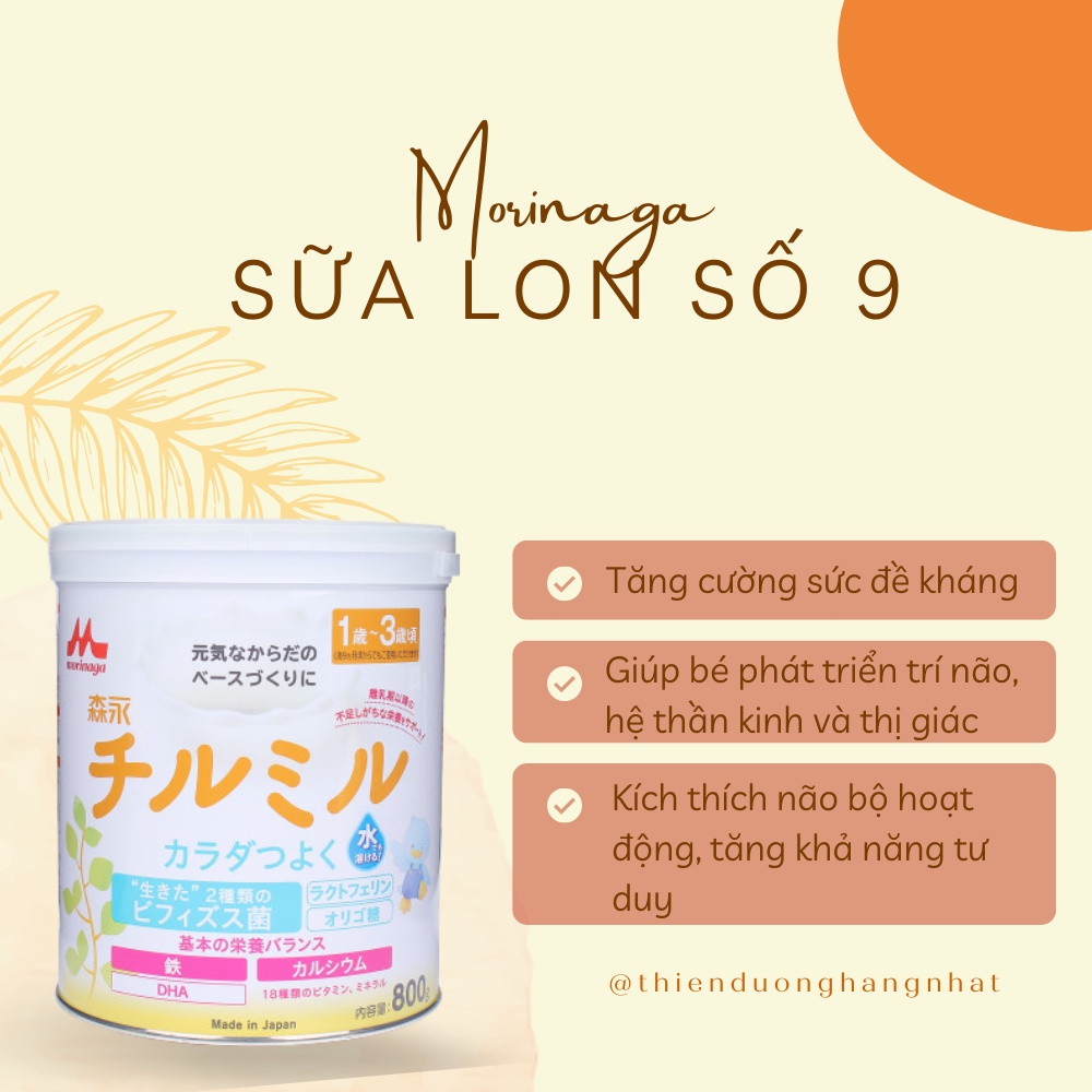 Sữa Lon Morinaga nội địa Nhật Bản 800g giúp bé phát triển toàn diện