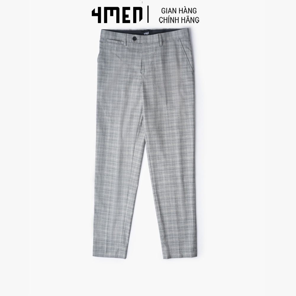 Quần Tây Nam Caro Slimfit Cài Nút 4MEN QT034 vải Polyester co giãn tốt, form cơ bản tôn dáng đẹp, trẻ trung