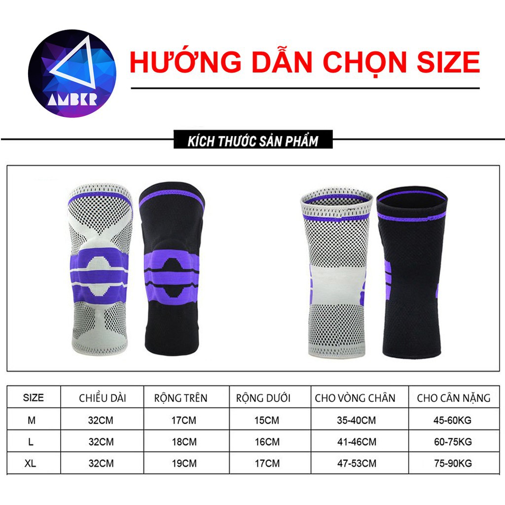 ⚡ HÈ HOT [𝐒𝐀𝐋𝐄 27-3] Đai Bảo Vệ Khớp Gối Amber Đệm Silicon Cao Cấp (1 Đôi) [ XIÊU RẺ] new : new . 2020 . [ NEW 2020]