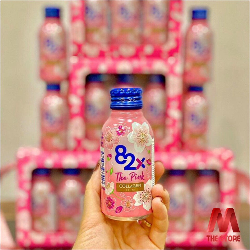 Nước Uống The Pink Collagen 82X Nhật Bản (Hộp 10 Chai 100ml) | Thế Giới Skin Care