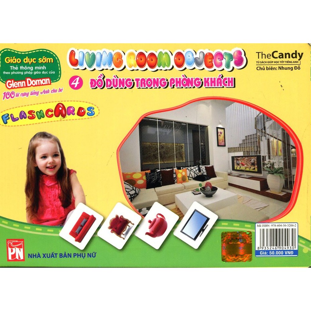 Flashcard - Thẻ Dạy Trẻ Theo Phương Pháp Glenn Doman - Đồ Dùng Trong Phòng Khách (Living room objects)