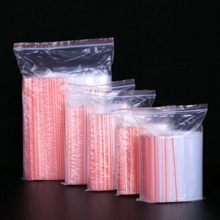 100g túi zip chỉ đỏ đựng phụ kiện to nhỏ, hàng hoá, linh kiện, thực phẩm winmart shop
