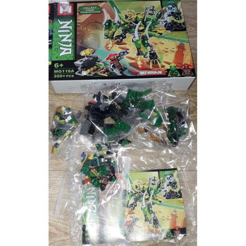 Lắp ráp 1 hộp LegoNinja Rồng Lớn MG116 có trên 250 chi tiết bằng nhựa ABS