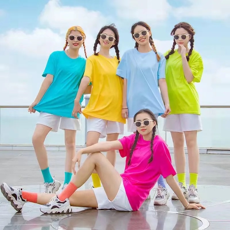 Áo Thun Nam Nữ Nhiều Màu, Áo Phông Trơn Màu Đen Trắng Hồng Cổ Tròn Phom Rộng Suông Basic Mùa Hè Năng Động Loại 1