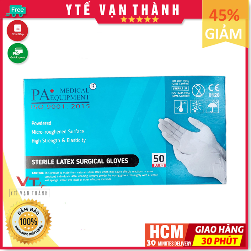 ✅ [LẺ 1 ĐÔI] Găng Tay Phẫu Thuật Vô Trùng: PA Medical - VT0154