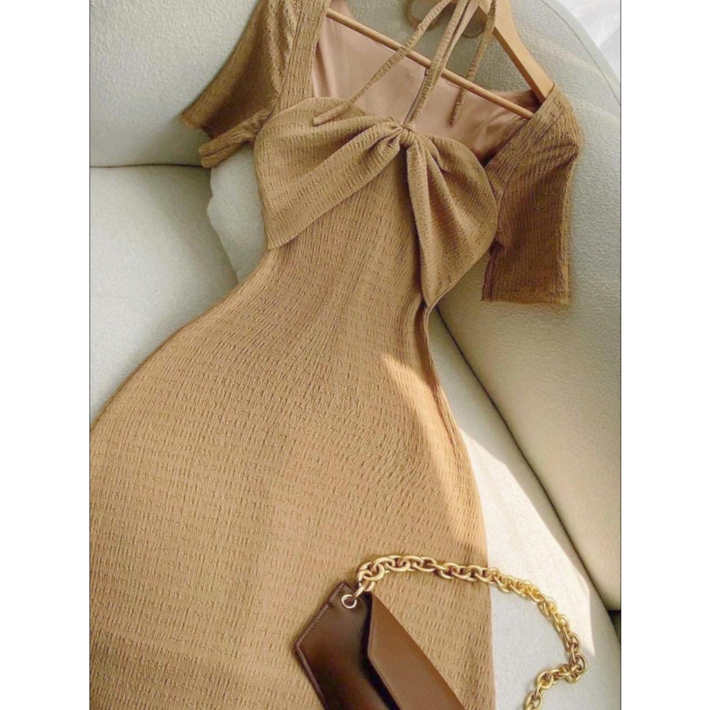 ĐẦM THUN GÂN XỐP CUỘC NƠ BIGSIZE