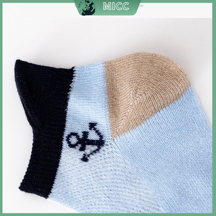 5 đôi vớ cotton màu trơn in họa tiết hoạt hình dễ thương cho bé