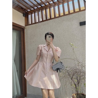 Đầm babydoll tiểu thư cài nút tròn