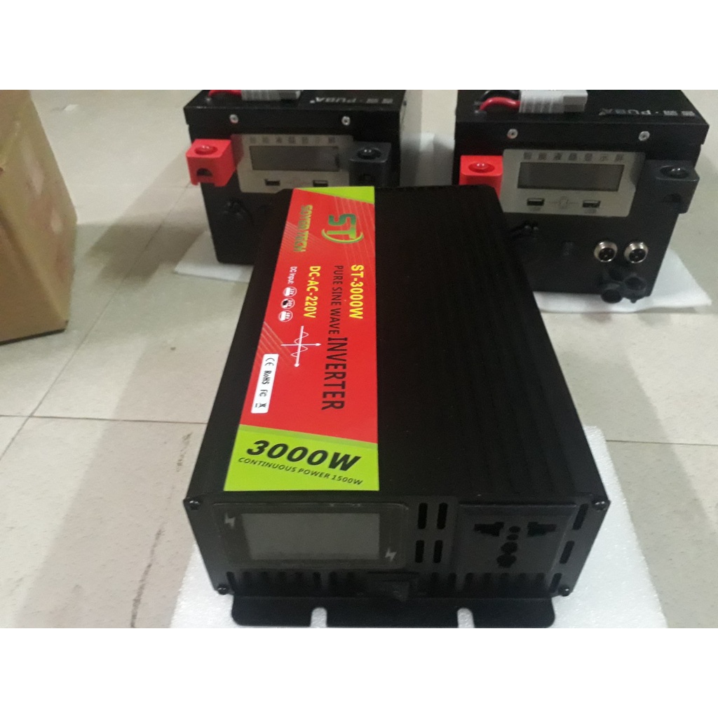 Bộ đổi điện inverter  48V sang 220v sine chuẩn 3000W ST RED