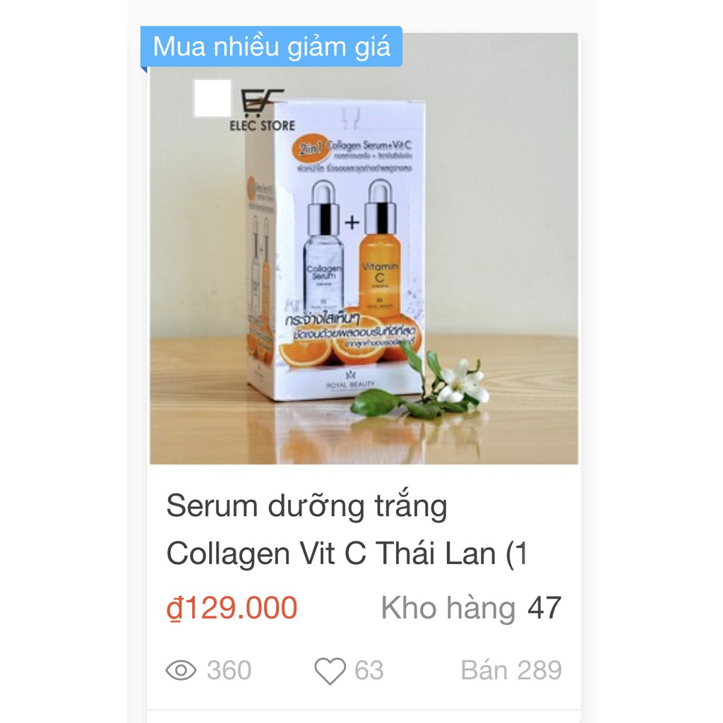 Hộp 6 túi Collagen Serum Vit C 8g Thái Lan