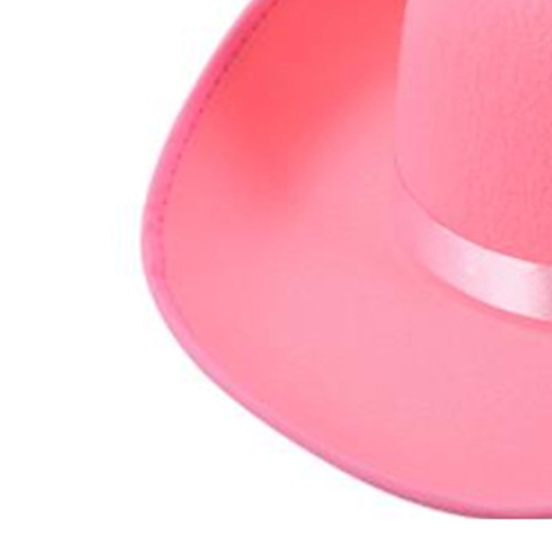 Mũ Fedora Vải Nỉ Dày Dặn Màu Trơn Nhẹ Nhàng Có Vành Che Nắng Kiểu Cao Bồi Phương Tây Cho Nam Và Nữ