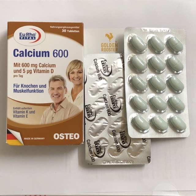 Viên uống bổ sung canxi EuRho Vital Calcium 600