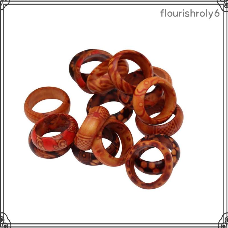 Bộ 50 Nhẫn Gỗ Khắc Họa Tiết Thời Trang Dành Cho Nam Và Nữ