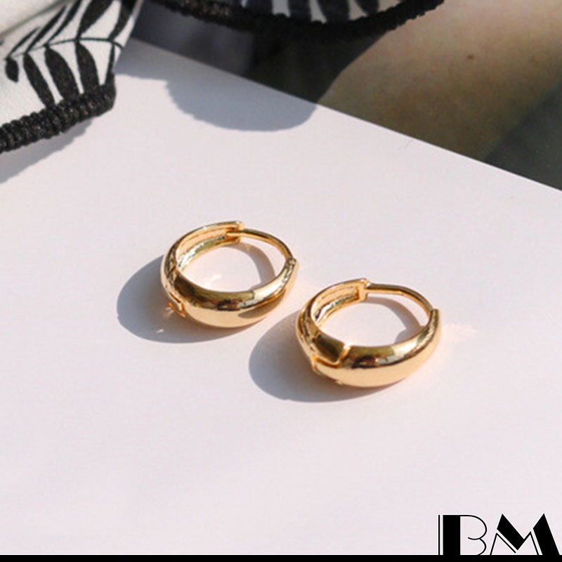 Khuyên Tai Tròn Mạ Vàng 18K Đơn Giản