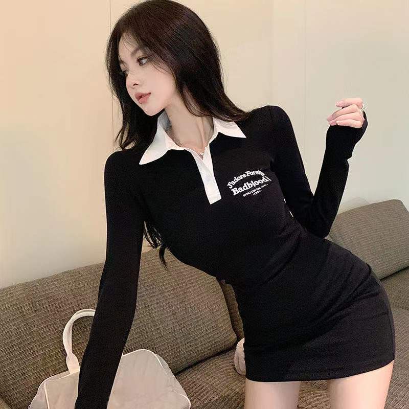 Đầm Perty cổ polo ôm dáng quyến rũ phong cách Hàn Quốc thời trang dành cho nữ