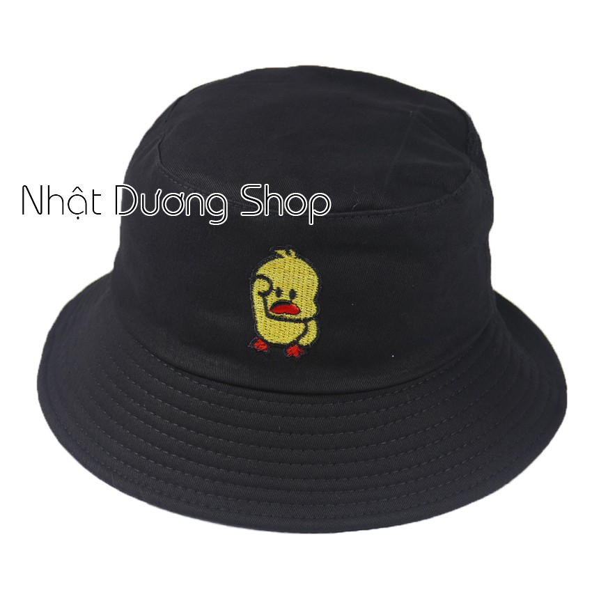 Nón bucket, tai bèo con vịt màu vàng - Đen thích hợp cho mọi lứa tuổi