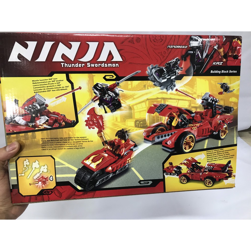 Đồ chơi xếp hình bela ninjago 9796 mô hình xe hơi chiến đấu của kai 425 chi tiết