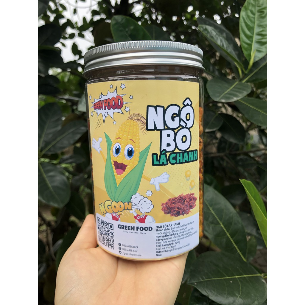 Ngô Bò Lá Chanh, Ngô Cay Khô Bò Đồ Ăn Vặt Đảm Bảo Vệ Sinh An Toàn Thực Phẩm 280gram GREEN FOOD