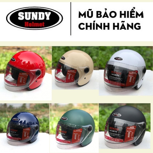 Mũ bảo hiểm 3/4 Sundy SD 818 có kính nhiều màu