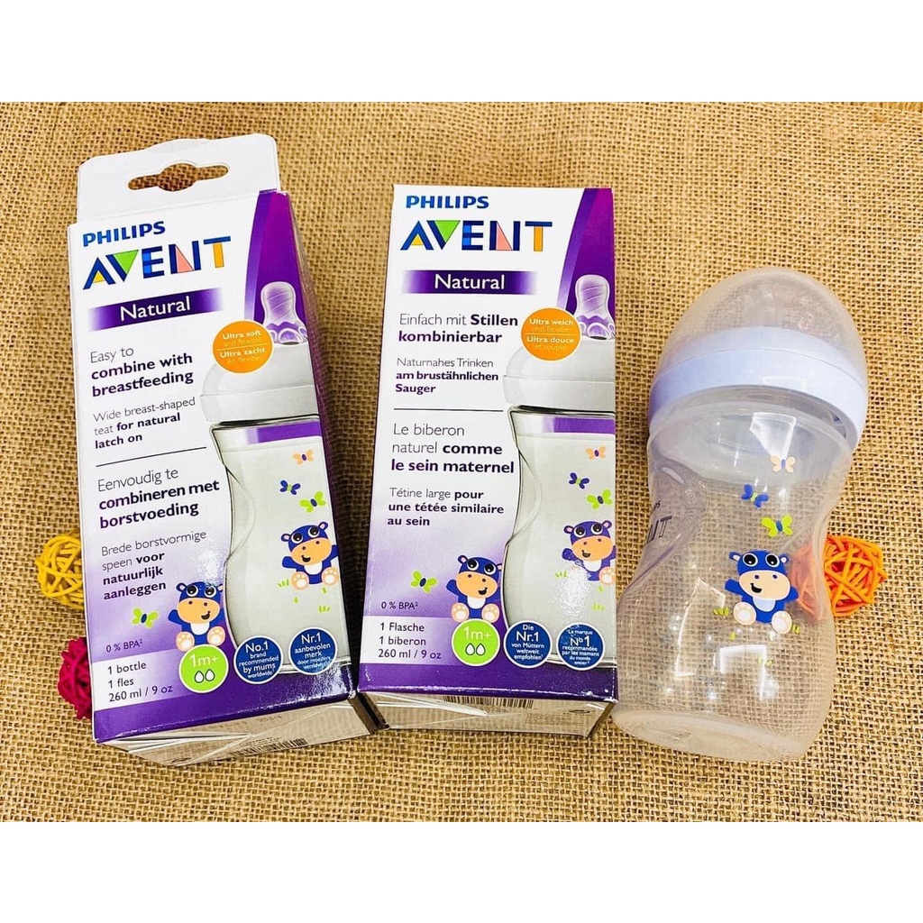 (THANH LÝ) Bình Avent nội địa 260ml hoạt hình