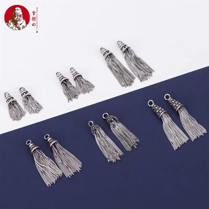 Mặt Dây Chuyền / Vòng Tay / Khuyên Tai Bằng Bạc 925 Dạng Tua Rua DIY