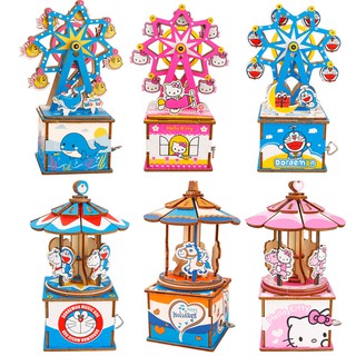 Mô hình lắp ráp hộp âm nhạc Hello Kitty , Doraemon 1425667