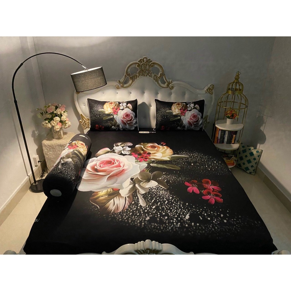 Bộ Drap gối  thun Ý 5D Cao Cấp , mát lạnh, thấm hút tốt
