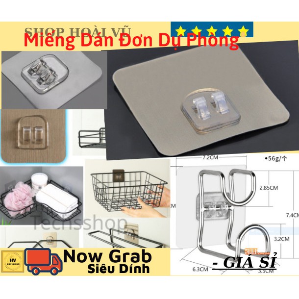 COMBO 10 Miếng Dán Tường Dự Phòng Đơn, Miếng Dán Dự Phòng Kệ Dán Tường / Móc Đơn Kệ trong 6x6