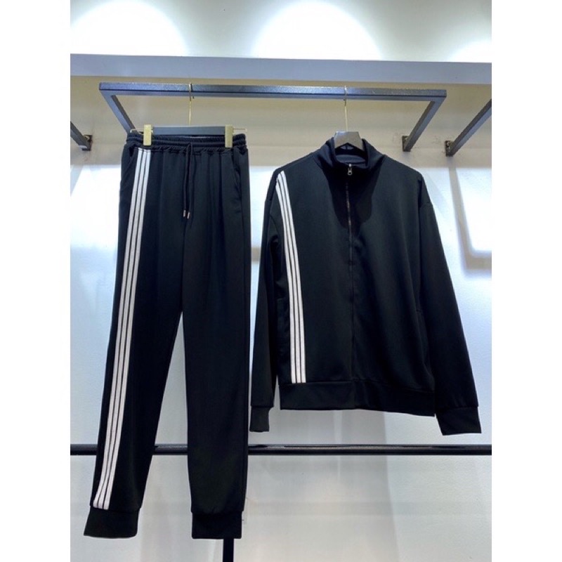 Bộ quần áo thể thao Nam,bộ đồ thể thao ,bộ Adidas Nam kẻ sọc,kéo khoá Hot Trend 2022