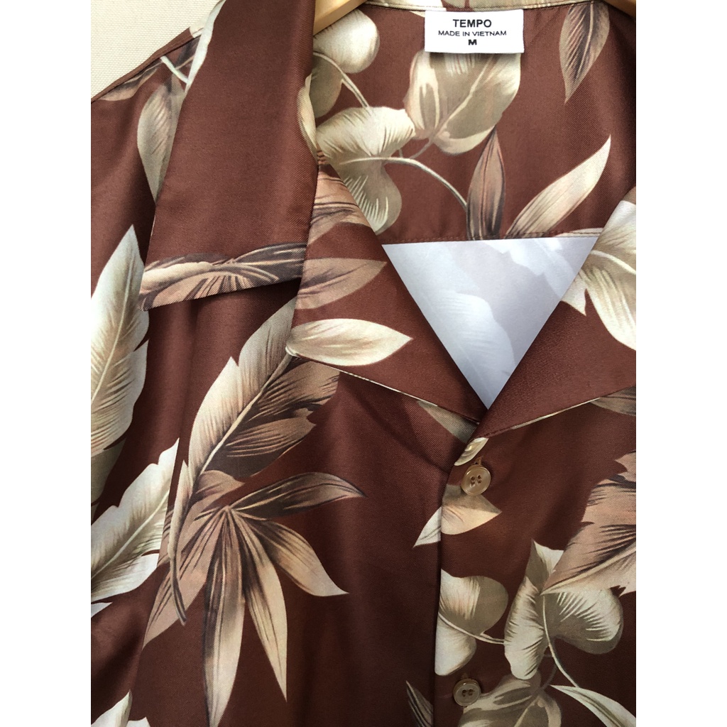 Áo sơ mi nam họa tiết vải lụa thoáng mát,form regular