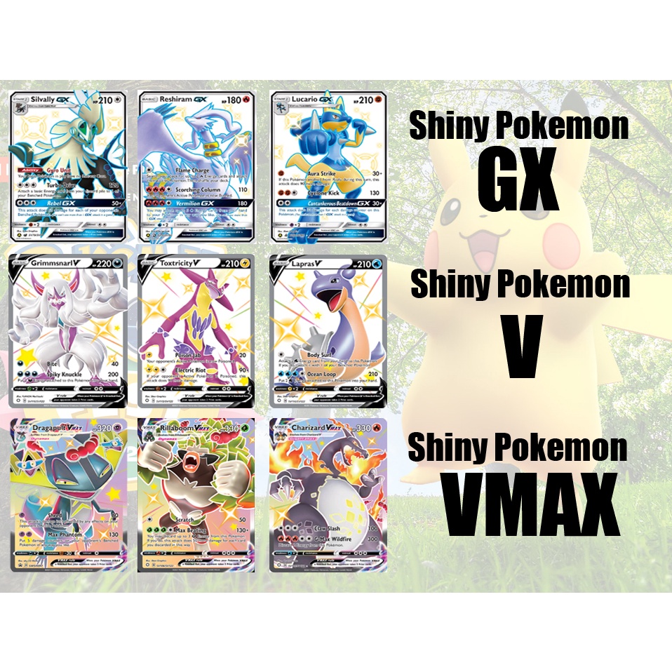 Thẻ Bài Pokemon TCG HOLOGRAM Phiên Bản Tiếng Anh (V, VMAX, GX)