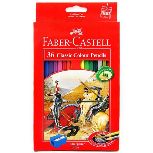 Faber-Castell-115856-Chì Màu Classic Knight - 36 Màu Dài + Chuốt