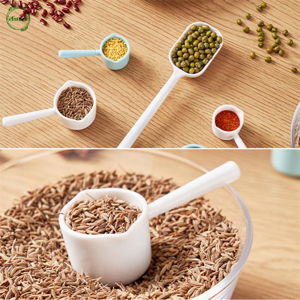 Bộ 2 Muỗng Đong Bằng Nhựa Cấp Thực Phẩm Tay Cầm Dài Có Thể Tái Sử Dụng