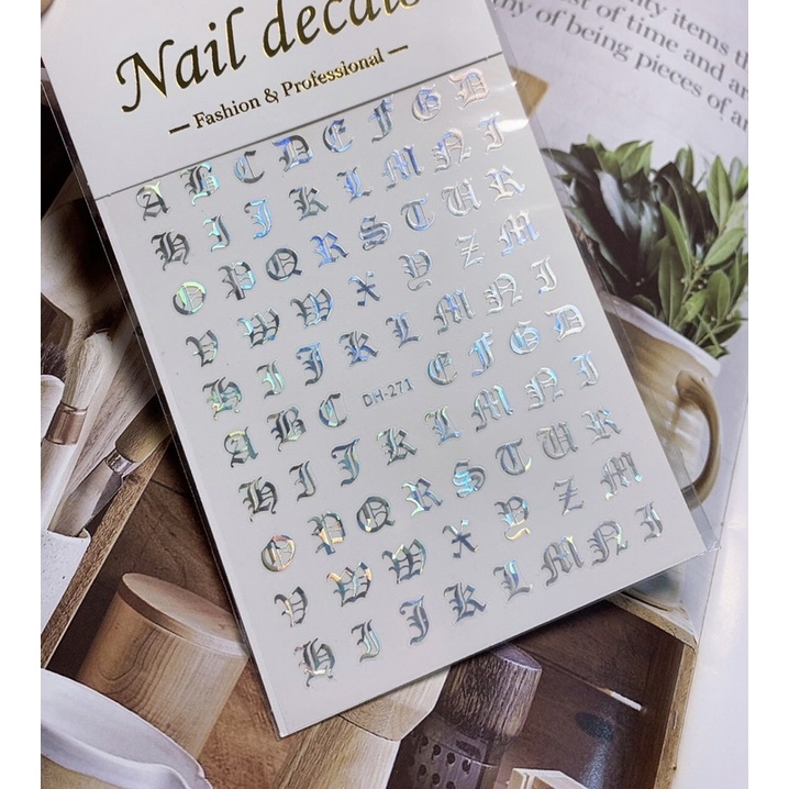 Stick dán móng nail, stick chữ , gấu