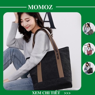 Túi tote canvas chất vải bố cao cấp, túi tote vải có khoá kéo chắc chắn phù hợp đi làm, đi học