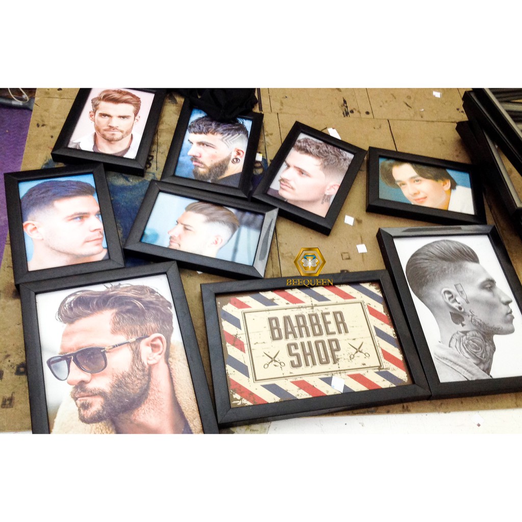 Bộ 11 Tranh Khung Mẫu Mới Trang Trí Tóc Nam Barbershop | 1TN7